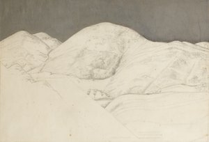 Estudio de paisaje para Santisima Trinita, c.1924 (lápiz y óleo sobre papel) de Winifred Knights