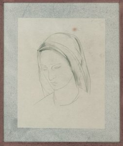 Estudio para el retablo de San Martín, c.1928 (lápiz sobre papel) de Winifred Knights