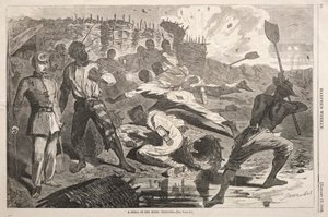 Un proyectil en las trincheras rebeldes, 1863