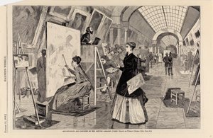 Art-students and Copyists in the Louvre Gallery, Paris, de Harper