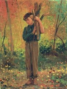 Niño sosteniendo troncos, 1873