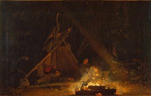 Fuego de campamento, 1880 de Winslow Homer