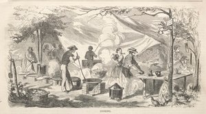 Bocetos de reunión campestre: Cocinando, 1858 de Winslow Homer