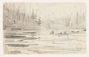 Canoas en un Lago de Winslow Homer