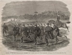 Carga del Primer Regimiento de Massachusetts en una trinchera rebelde cerca de Yorktown, 1862 de Winslow Homer