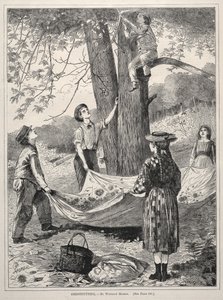 Recogiendo castañas, 1870 de Winslow Homer
