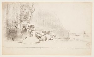 Niños jugando en la playa, Cullercoats, Inglaterra de Winslow Homer
