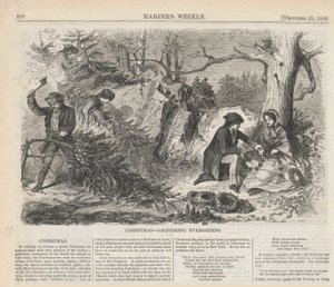 Árboles de hoja perenne de recolección navideña, de Harper de Winslow Homer