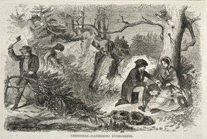 Navidad - Recolectando siempreverdes, 1858 de Winslow Homer