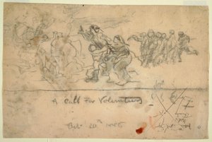 Dibujo, Llamada a voluntarios, 20 de octubre de 1886 de Winslow Homer