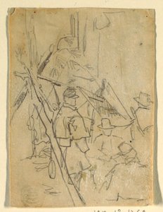 Dibujo, Un campamento del ejército, 1862 de Winslow Homer