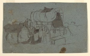 Dibujo, Un carro del ejército y una mula, ca. 1862 de Winslow Homer
