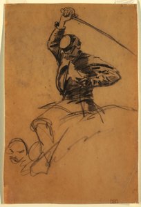 Dibujo, Soldado de caballería con espada a caballo, 1863 de Winslow Homer