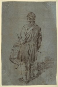 Dibujo, Tamborilero visto de espaldas, probablemente 1864 de Winslow Homer