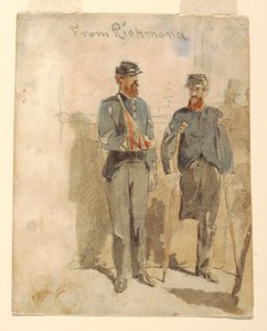 Dibujo, "Desde Richmond"; Dos soldados heridos, 1862 de Winslow Homer