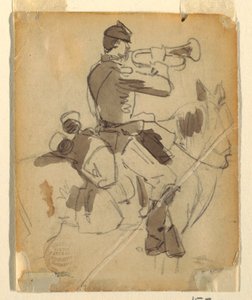 Dibujo, Corneta a caballo, 1862 de Winslow Homer