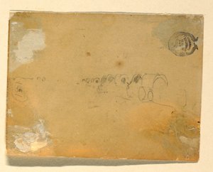 Dibujo, esquema de una caravana, 1862 de Winslow Homer