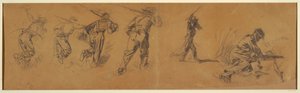 Dibujo, Estudios de soldados, 1863-65