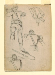 Dibujo, Estudios de soldados apuntando, 1862 de Winslow Homer