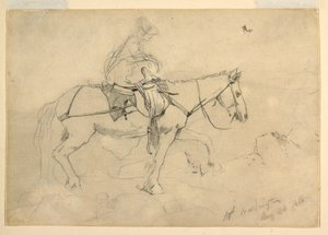 Dibujo, Estudio para "Camino de herradura, Montañas Blancas", 24 de agosto de 1868 de Winslow Homer