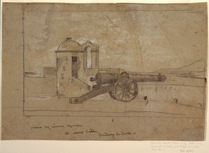 Dibujo, Estudio para "Searchlight, Harbor Entrance, Santiago de Cuba", 1885