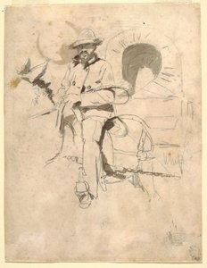 Dibujo, Estudio de un camionero afroamericano, ca. 1864 de Winslow Homer