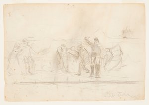 Primer boceto para "El naufragio" de Winslow Homer