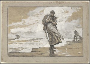Chica pescadora con red, 1882