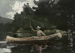 Pescando en los Bosques del Norte de Winslow Homer