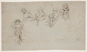Cinco bocetos de niños pequeños de Winslow Homer