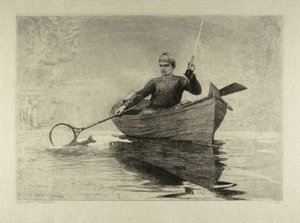 Pesca con mosca, lago Saranac de Winslow Homer