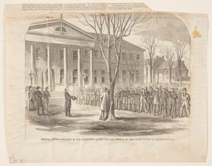 El general Thomas juramentando a los voluntarios llamados al servicio de los Estados Unidos en Washington D.C. de Winslow Homer