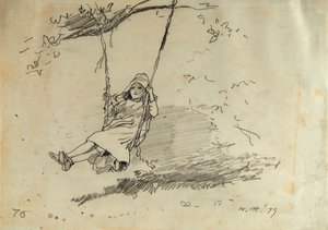 Niña en un columpio, 1879 de Winslow Homer