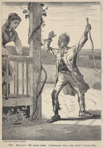 "¡Hola! ¡H-o-o-o! Ha venido. Jumboloro Tell You Fust", de The Galaxy, junio de 1869. de Winslow Homer