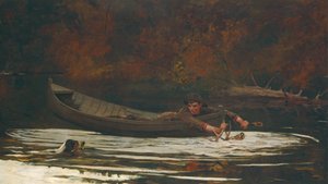 Perro y cazador de Winslow Homer