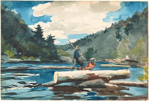 Río Hudson, tala de árboles, 1891-1892 de Winslow Homer