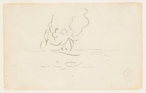 Hombre en una canoa con arpón de Winslow Homer