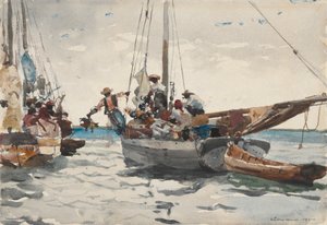 Escena del mercado, Nassau de Winslow Homer