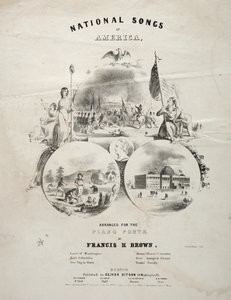 Canciones nacionales de América - Portada de partitura de Winslow Homer