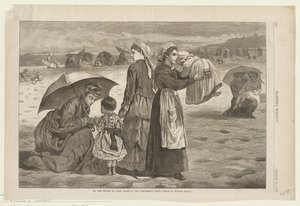 En la playa de Long Branch - La hora de los niños de Winslow Homer