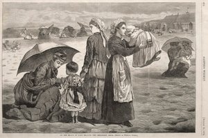 En la playa de Long Branch - La hora de los niños, 1874 de Winslow Homer