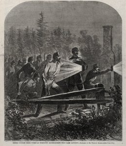Los rebeldes, fuera de sus fortificaciones en Yorktown, realizan un reconocimiento con linternas apagadas de Winslow Homer