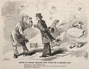 Escena en Union Square, Nueva York, un día de marzo