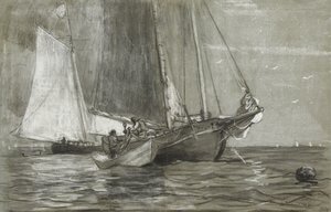 Goleta anclada, 1884 de Winslow Homer