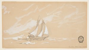Goleta con tres dories de Winslow Homer