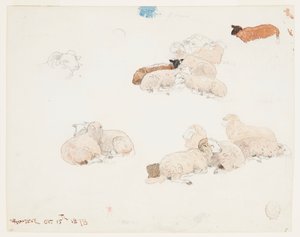 Ovejas descansando de Winslow Homer
