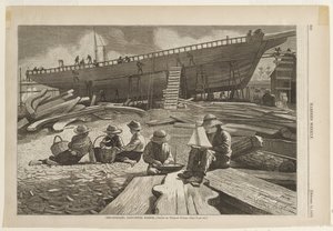 Construcción naval, puerto de Gloucester de Winslow Homer