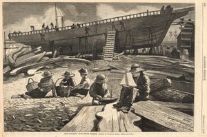 Construcción naval, puerto de Gloucester, de Harper de Winslow Homer