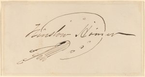 Firma en paleta de Winslow Homer