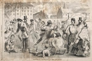 Patinaje en Boston, 1859 de Winslow Homer